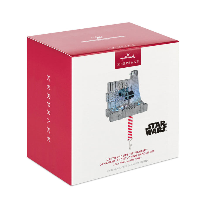 Star Wars: A New Hope™ Darth Vader's TIE Fighter™ Ornament and Stocking Hanger Set With Light and Sound