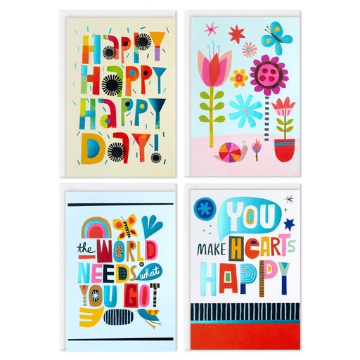 Trendy Lettering Boxed All-Occasion Cards Assortment, Pack of 12