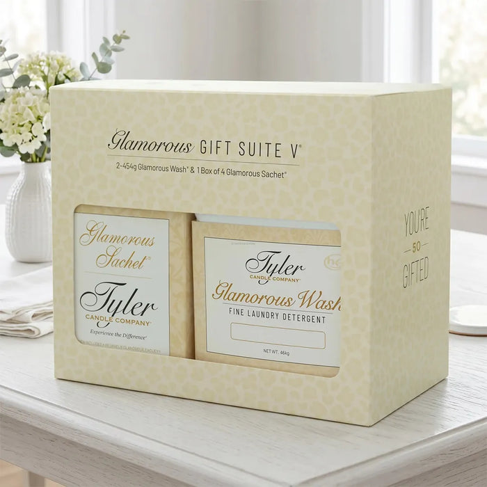Tyler Diva Glamorous Gift Suite V Wash gift set with coordinated Diva fragrance products displayed in decorative packaging on a white background.