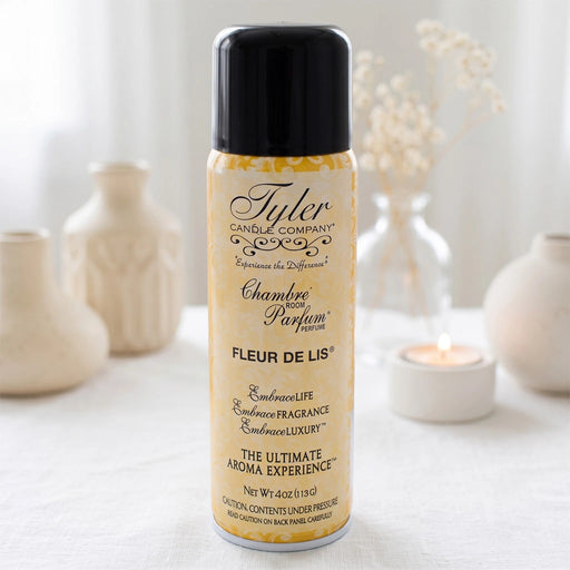 Tyler Fleur de Lis Chambre Parfume room spray bottle with the product label displayed on a white background.