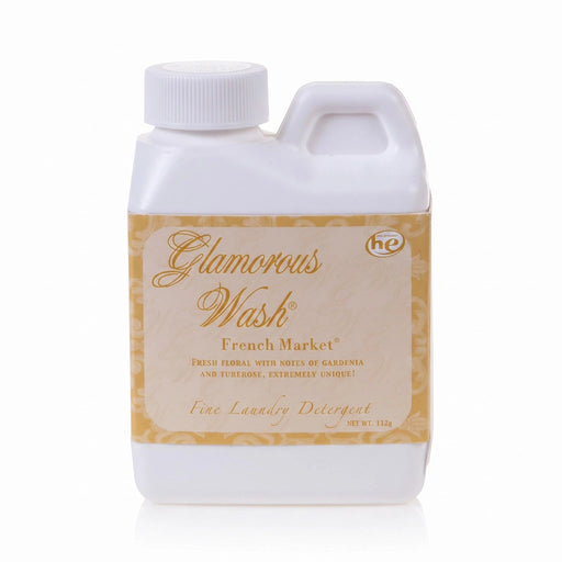 Tyler French Market Glamorous Wash liquid laundry detergent bottle with the French Market label displayed on a white background.
