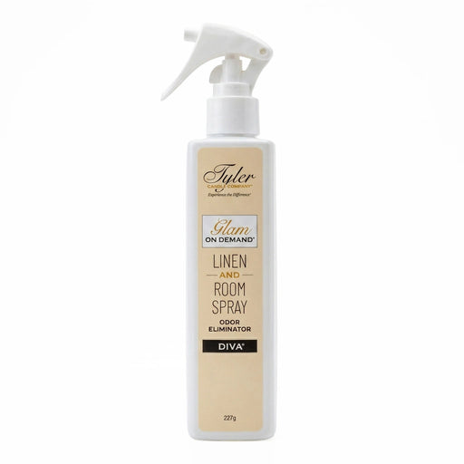 Tyler Glam On Demand Diva Fabric & Room Spray bottle with the Diva label displayed on a white background.