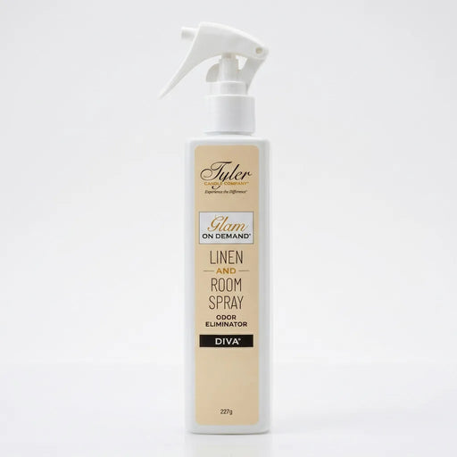 Tyler Glam On Demand Diva Fabric & Room Spray bottle with the Diva label displayed on a white background.