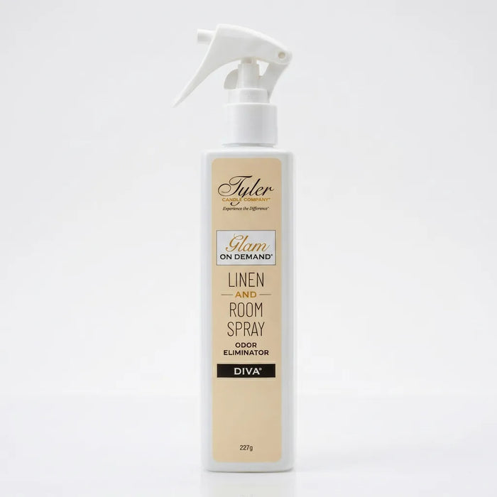 Tyler Glam On Demand Diva Fabric & Room Spray bottle with the Diva label displayed on a white background.