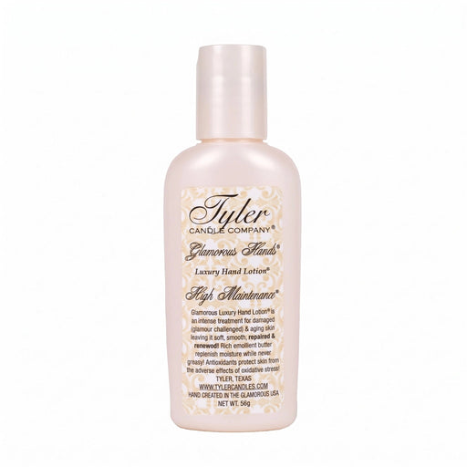 Tyler High Maintenance Hand Lotion bottle with the High Maintenance label displayed on a white background.