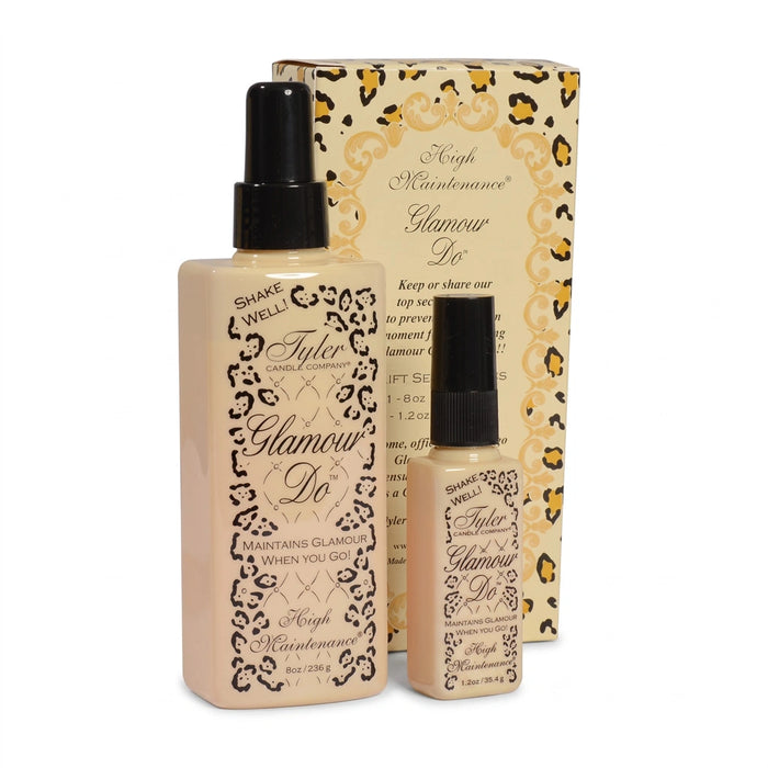 Tyler High Maintenance Luxury Gift Set with coordinated High Maintenance fragrance products displayed in decorative gift packaging on a white background.