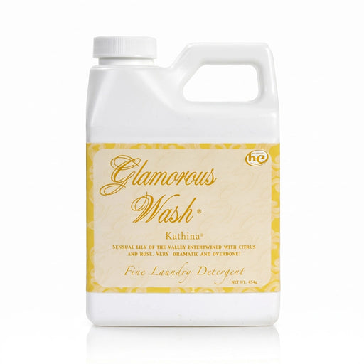 Tyler Kathina Glamorous Wash liquid laundry detergent bottle with the Kathina label displayed on a white background.
