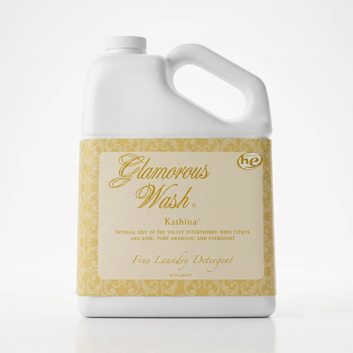 Tyler Kathina Glamorous Wash liquid laundry detergent bottle with the Kathina label displayed on a white background.