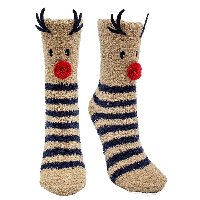 Aromasoles Fluffy Chenille Reindeer Socks