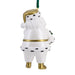 Decorative ornament of a white figure with gold accents on a white background