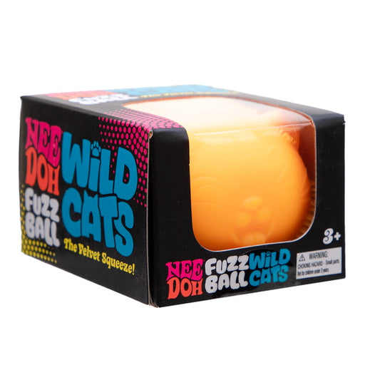 Boxed Nee Doh Fuzz Wild Cats toy with colorful text on a white background