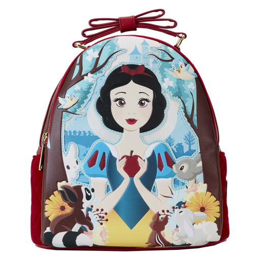 Snow White Classic Apple Quilted Velvet Mini Backpack by Loungefly