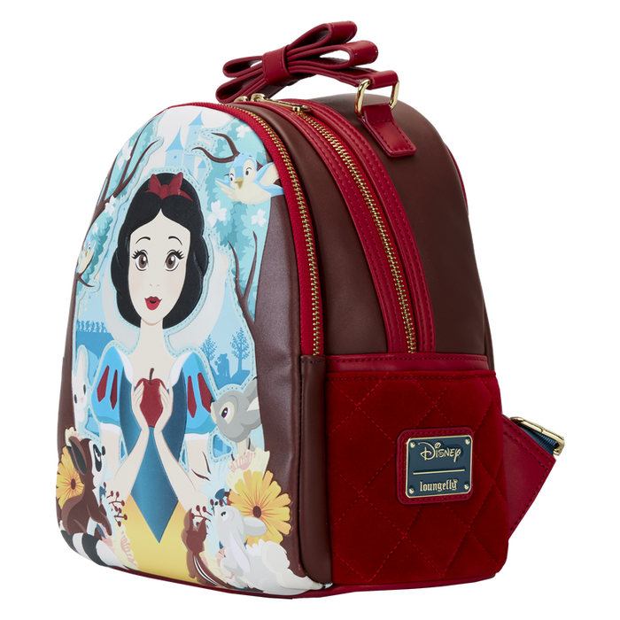 Snow White Classic Apple Quilted Velvet Mini Backpack by Loungefly