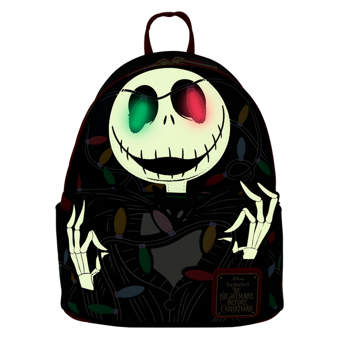 The Nightmare Before Christmas Jack Wrapped In Lights Light Up Glow Mini Backpack by Loungefly