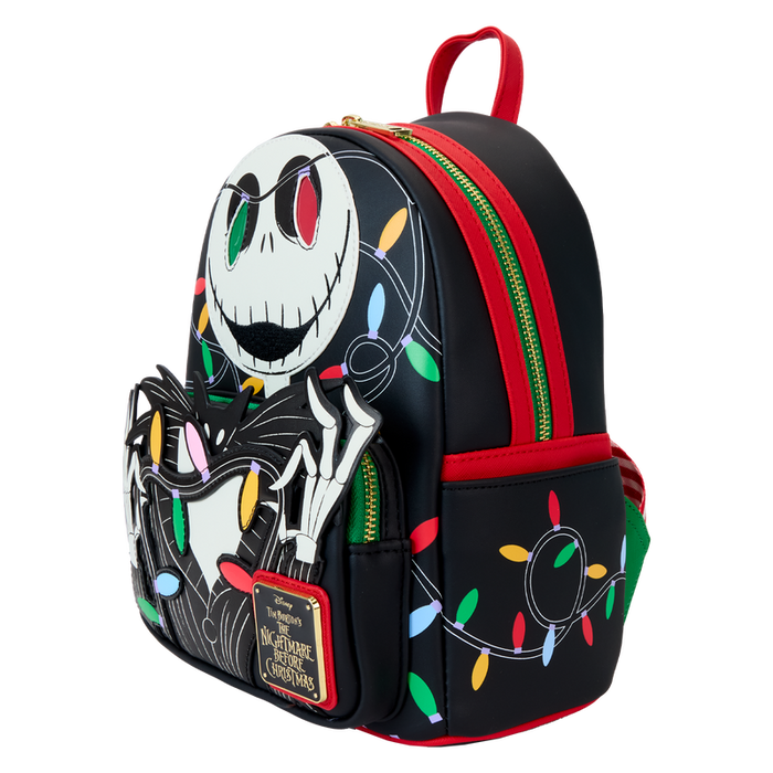 The Nightmare Before Christmas Jack Wrapped In Lights Light Up Glow Mini Backpack by Loungefly