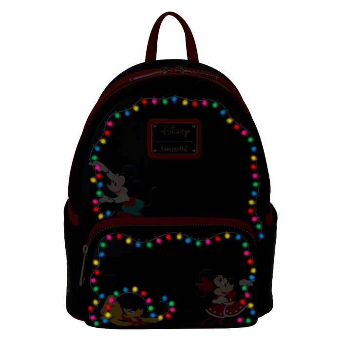 Mickey & Friends Christmas Light Decorations Light Up Mini Backpack by Loungefly