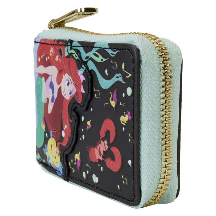 The Little Mermaid 35th Anniversary Life is the Bubbles Accordion Zip Around Wallet by Loungefly