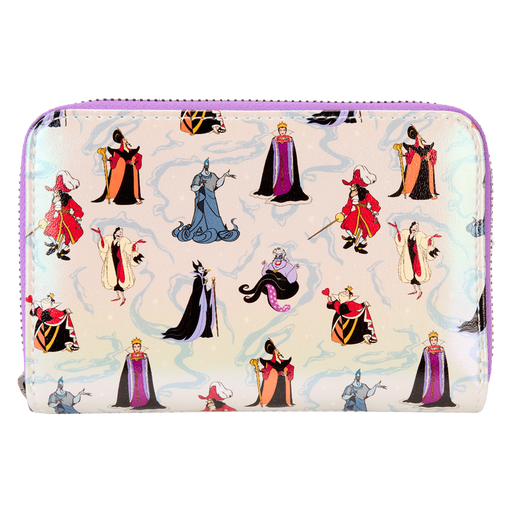 Disney Villains Iridescent All-Over Print Zip Around Wallet by Loungefly