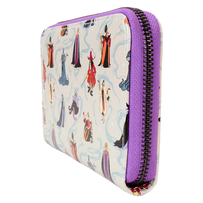 Disney Villains Iridescent All-Over Print Zip Around Wallet by Loungefly