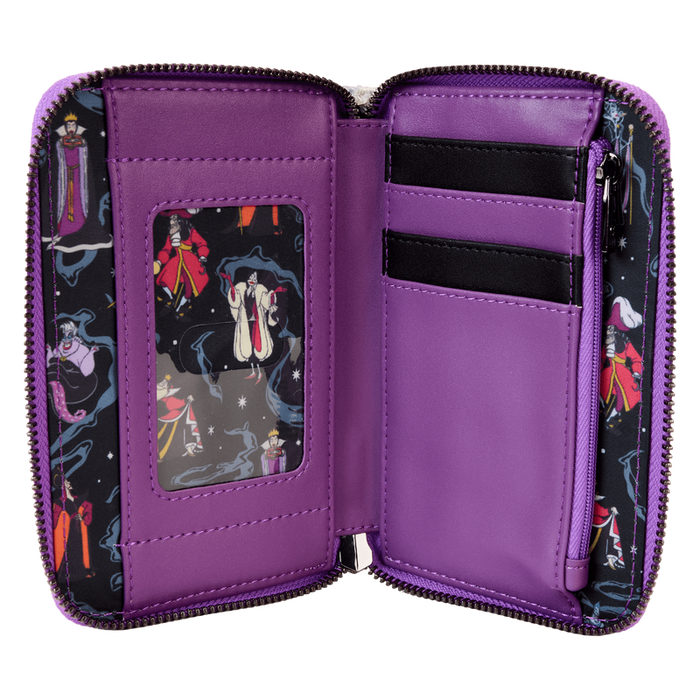 Disney Villains Iridescent All-Over Print Zip Around Wallet by Loungefly