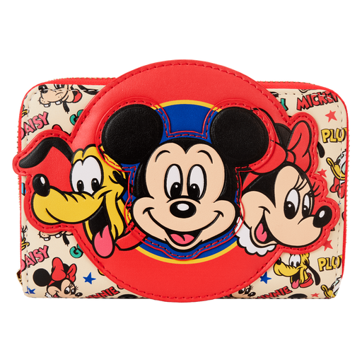 Mickey & Friends Classic All-Over Print Zip Around Wallet by Loungefly