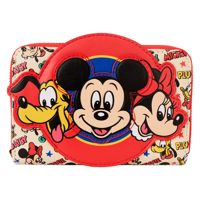 Mickey & Friends Classic All-Over Print Zip Around Wallet by Loungefly