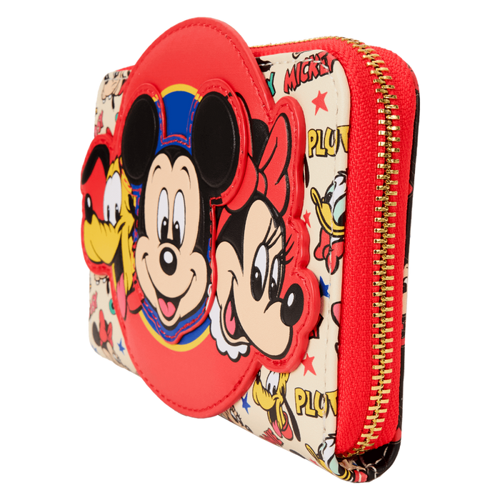 Mickey & Friends Classic All-Over Print Zip Around Wallet by Loungefly