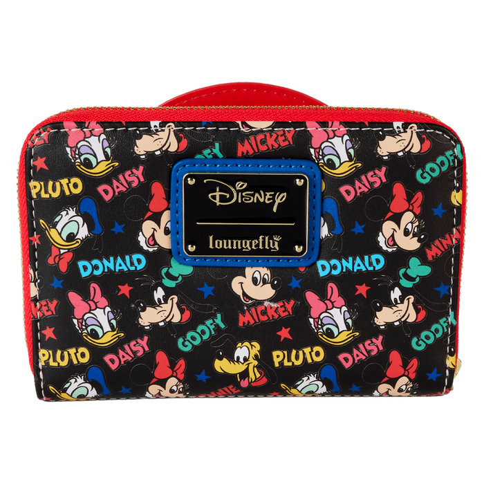 Mickey & Friends Classic All-Over Print Zip Around Wallet by Loungefly