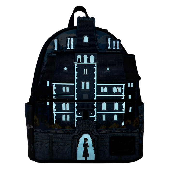 Wednesday Nevermore Academy Castle Glow Mini Backpack by Loungefly