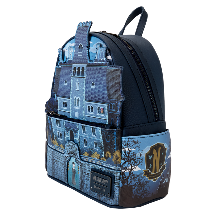 Wednesday Nevermore Academy Castle Glow Mini Backpack by Loungefly