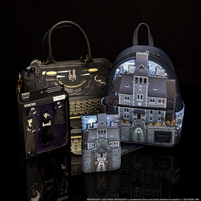 Wednesday Nevermore Academy Castle Glow Mini Backpack by Loungefly