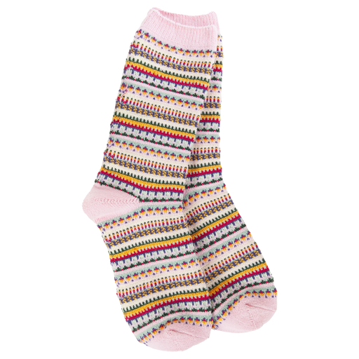 Pink Stripe Weekend Boho Crew Socks