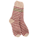 Pair of striped socks on a white background