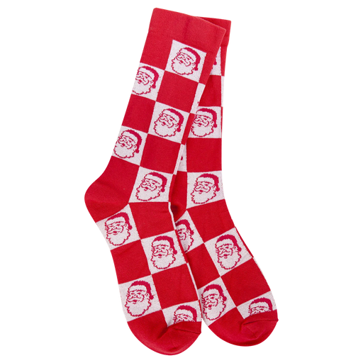 Santa Check Holiday Crew Socks