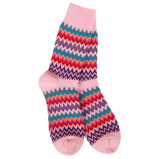 Colorful patterned sock on a white background
