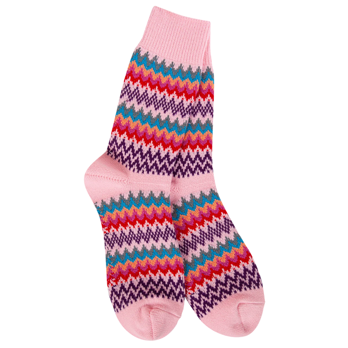Colorful patterned sock on a white background