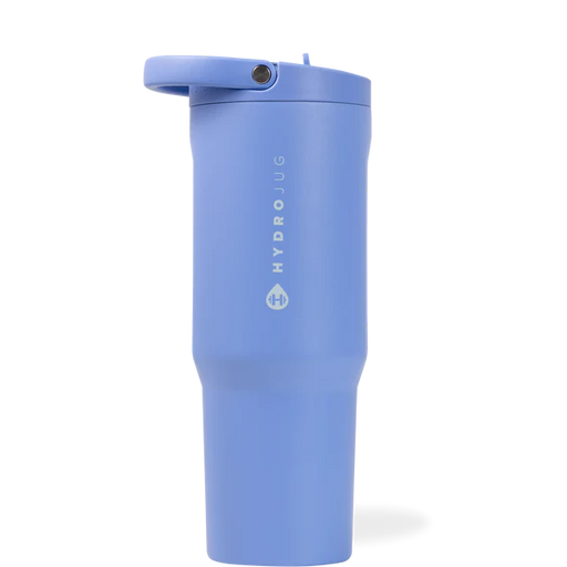 Blue Hydro Flask tumbler on a white background