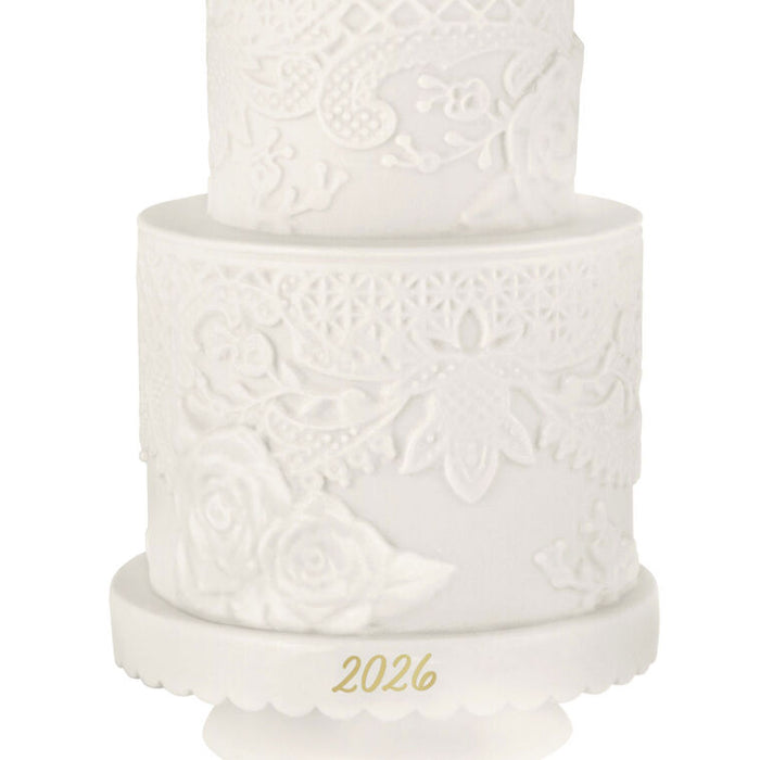 White textured cake with '2026' on a white background