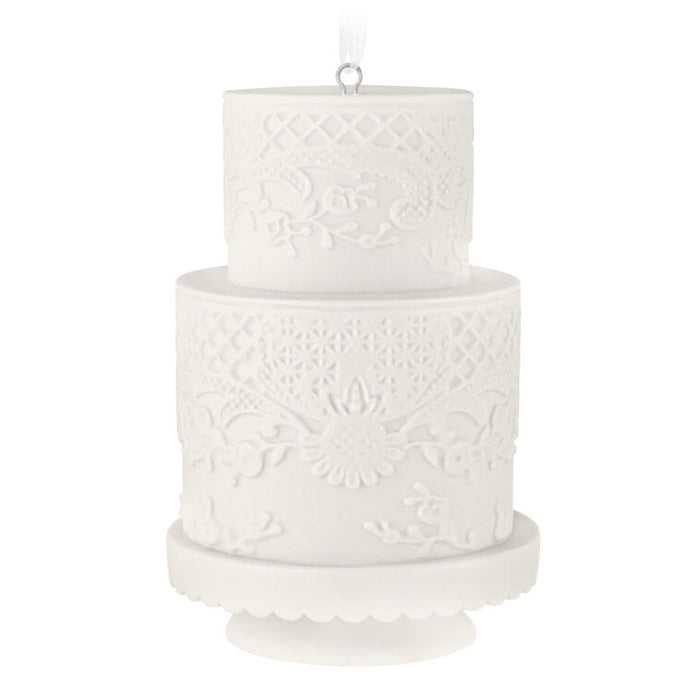 White embossed candle on a white background