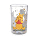 Clear glass with Winnie the Pooh design on a white background