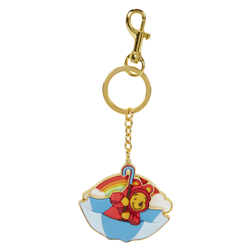 Winnie the Pooh Rainy Day Puffer Jacket Moving Keychain by Loungefly