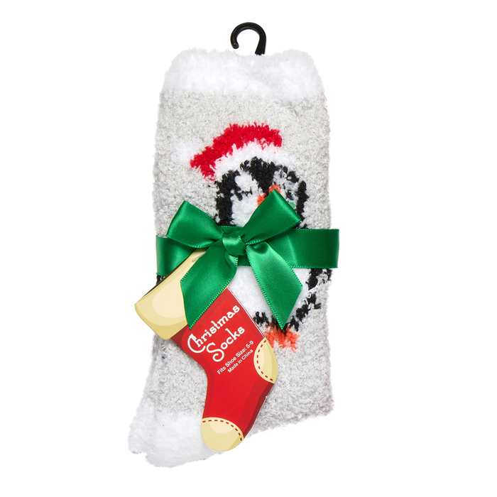 Penguin Holiday Icons Butter Slipper Socks