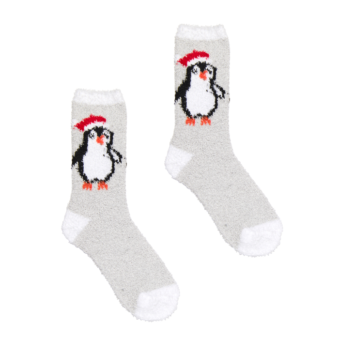 Penguin Holiday Icons Butter Slipper Socks