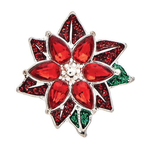 Crystal poinsettia earring on a white background