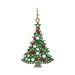 Gold Green Pearly Crystal Christmas Tree Earring