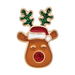 Gold Rudolph Red Nose Reindeer Green Antler Enamel Post Earring