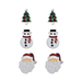 Silver Christmas Tree Snowman Santa Enamel Three Piece Post Earring Set