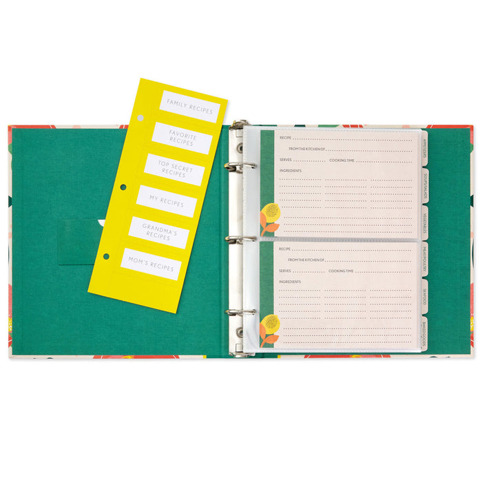 Bright Citrus Customizable Recipe Organizer Book