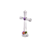 Crystal cross with decorative elements on a white background