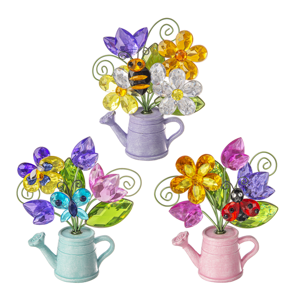 POSY POT® Garden Watering Can with Acrylic Flowers